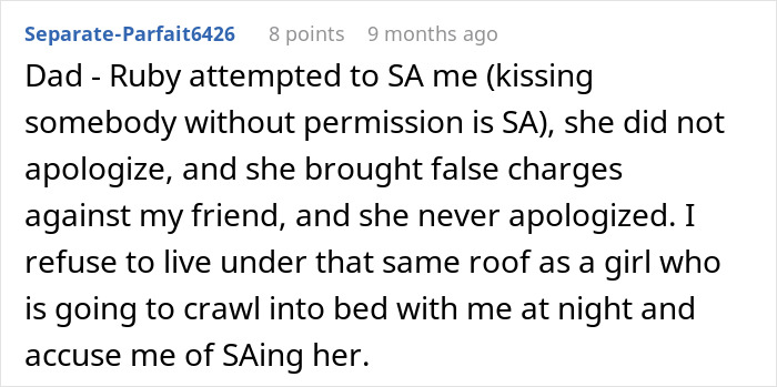17YO Ditches Home After Dad Lets GF Move In With Her Creepy Daughter Who Harassed Teen Many Times