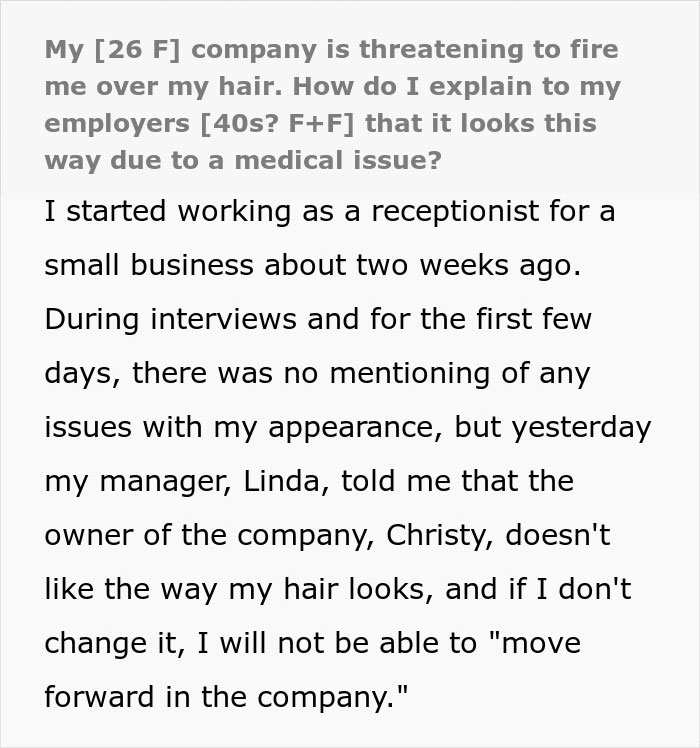 Woman Is Told Her Hair Looks “Messy,” Learns Her Job Might Be On The Line