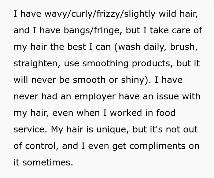 Woman Is Told Her Hair Looks “Messy,” Learns Her Job Might Be On The Line