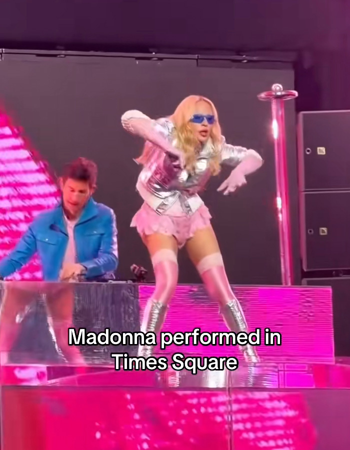 “Trying Not To Fall Down And Break A Hip”: Madonna’s Time Square Performance Sparks Hilarious Reactions