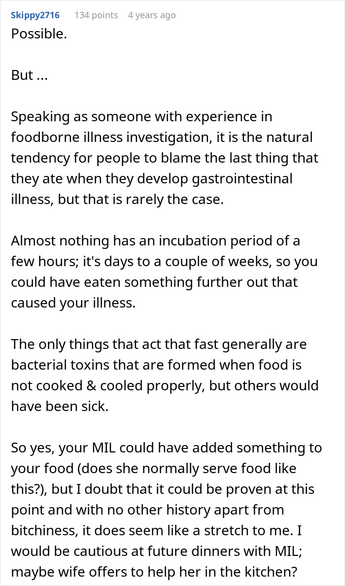 Person Gets Violently Sick After MIL&rsquo;s Birthday Dinner, Starts To Suspect Why