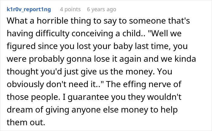 Woman Saves For Her Future Child For Years, Brother Thinks One Cruel Comment Will Get Him The Money