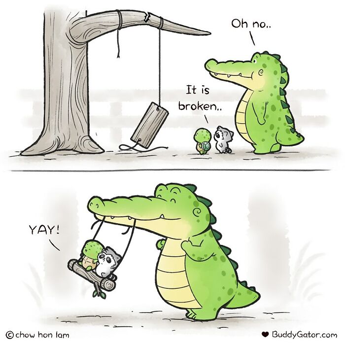 49 Wholesome Comics About An Alligator And His Friends By This Artist (New Pics)