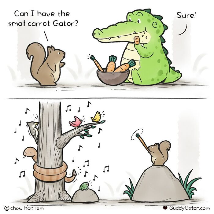 49 Wholesome Comics About An Alligator And His Friends By This Artist (New Pics)