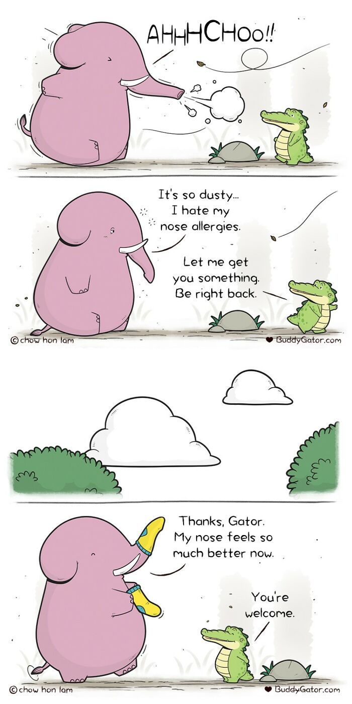 49 Wholesome Comics About An Alligator And His Friends By This Artist (New Pics)