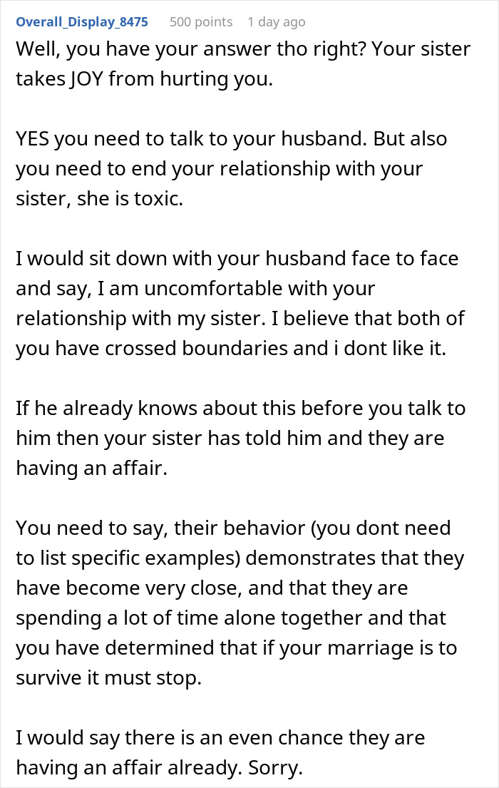 Hubby And Wife’s Sis Text Privately And Spend Time Alone, Wife Gets Called Jealous For Speaking Up