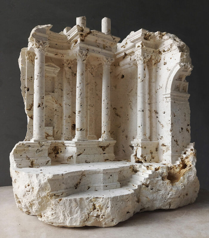 Artist Carves Tiny Architectural Models Of Ancient And Classical Buildings Into Solid Stone (38 New Pics)