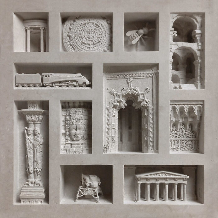 Artist Carves Tiny Architectural Models Of Ancient And Classical Buildings Into Solid Stone (38 New Pics)