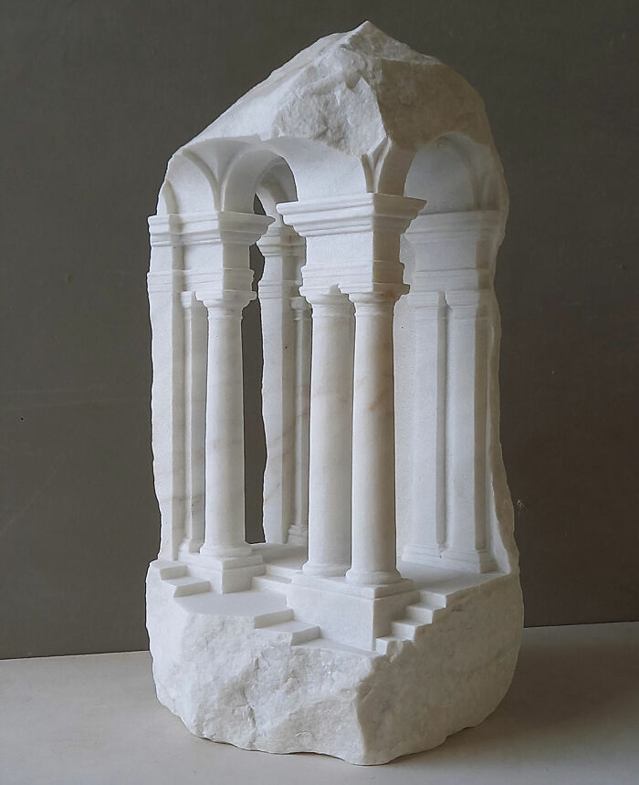 Artist Carves Tiny Architectural Models Of Ancient And Classical Buildings Into Solid Stone (38 New Pics)