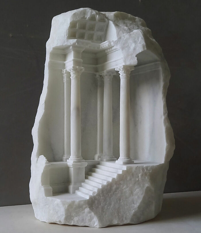 Artist Carves Tiny Architectural Models Of Ancient And Classical Buildings Into Solid Stone (38 New Pics)