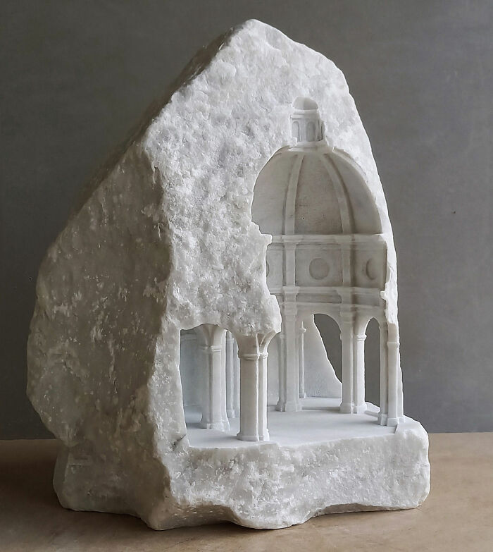 Artist Carves Tiny Architectural Models Of Ancient And Classical Buildings Into Solid Stone (38 New Pics)