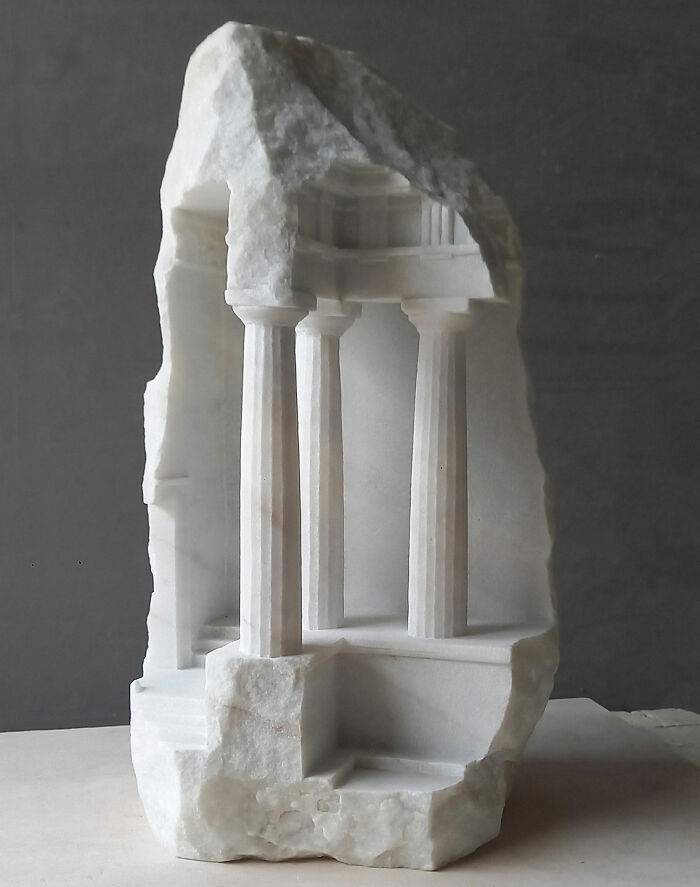 Artist Carves Tiny Architectural Models Of Ancient And Classical Buildings Into Solid Stone (38 New Pics)