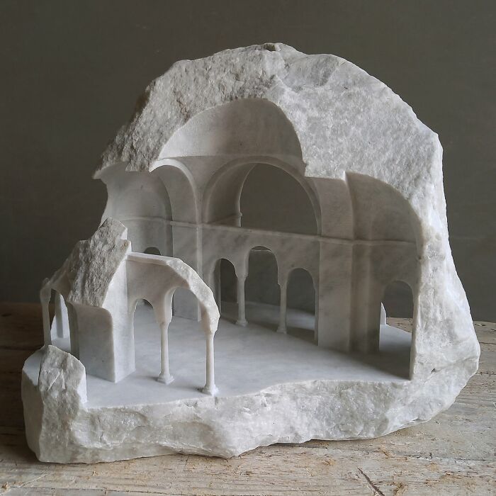 Artist Carves Tiny Architectural Models Of Ancient And Classical Buildings Into Solid Stone (38 New Pics)