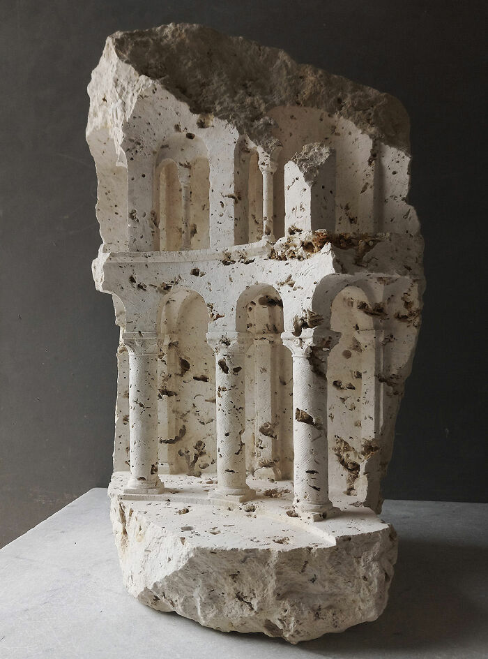 Artist Carves Tiny Architectural Models Of Ancient And Classical Buildings Into Solid Stone (38 New Pics)