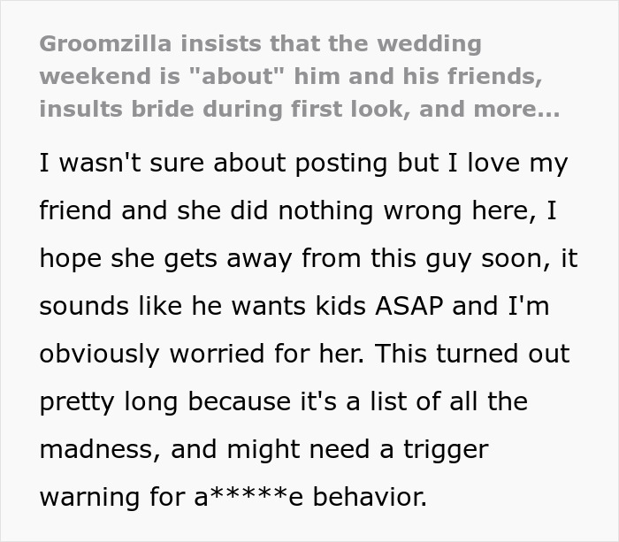 Groom Makes Wedding All About Him And “The Boys” As The Bride Holds Back Tears