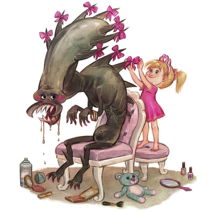 This Artist Creates Funny Illustrations Of Mythical Creatures Living Their Best Lives (21 Pics)