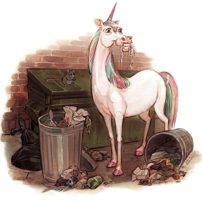 This Artist Creates Funny Illustrations Of Mythical Creatures Living Their Best Lives (21 Pics)