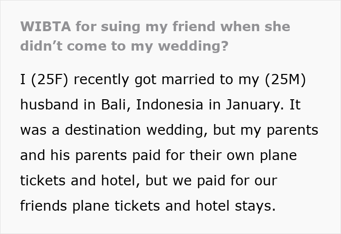Woman Skips Best Friend’s Wedding, Says It’s Because She Wanted A Honeymoon, The Real Reason Is Much Worse Woman Skips Best Friend’s Wedding, Says It’s Because She Wanted A Honeymoon, The Real Reason Is Much Worse