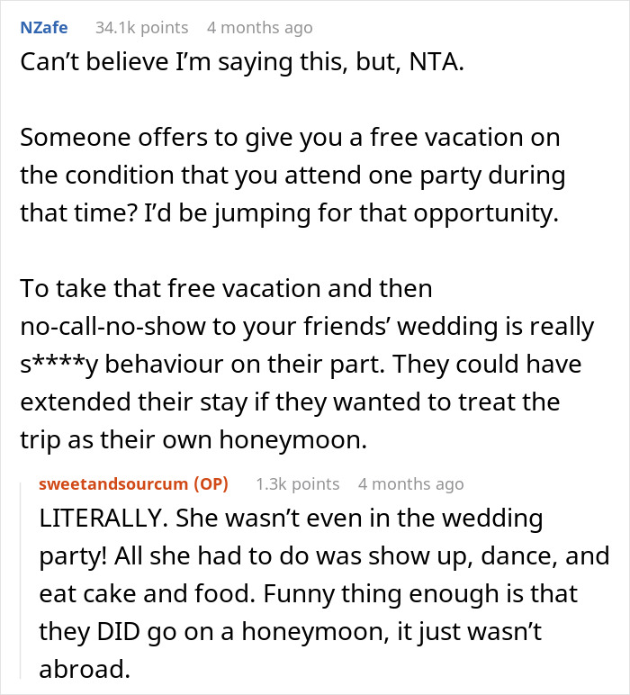 Woman Skips Best Friend’s Wedding, Says It’s Because She Wanted A Honeymoon, The Real Reason Is Much Worse Woman Skips Best Friend’s Wedding, Says It’s Because She Wanted A Honeymoon, The Real Reason Is Much Worse