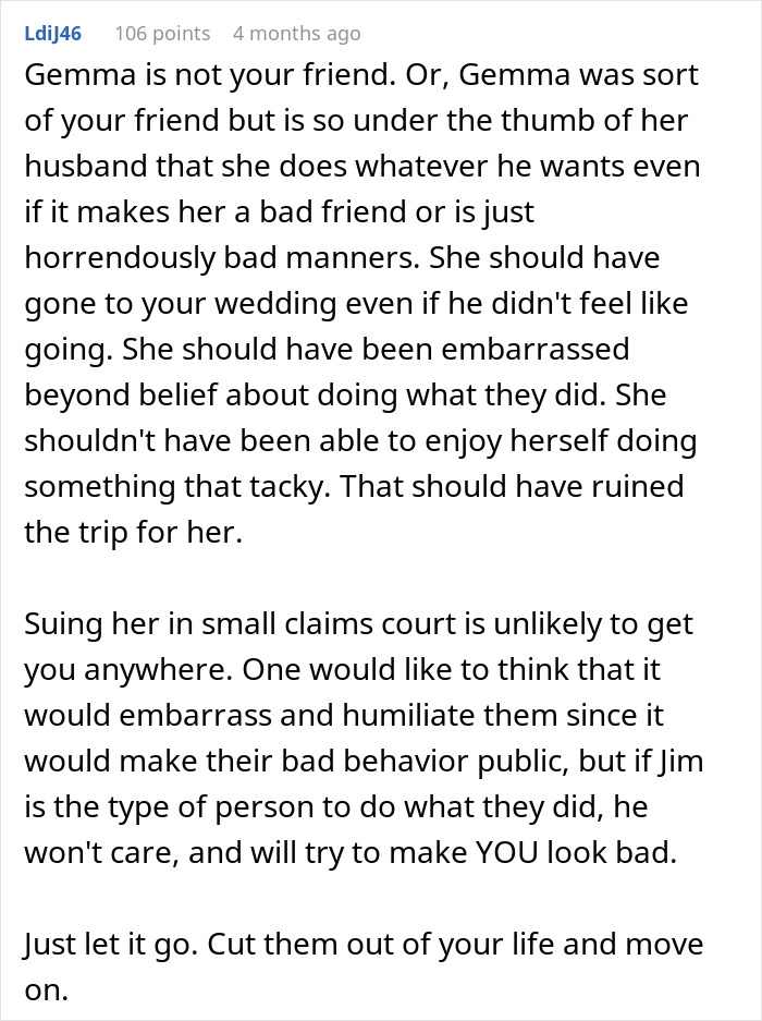 Woman Skips Best Friend’s Wedding, Says It’s Because She Wanted A Honeymoon, The Real Reason Is Much Worse Woman Skips Best Friend’s Wedding, Says It’s Because She Wanted A Honeymoon, The Real Reason Is Much Worse