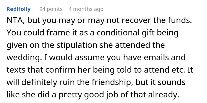 Woman Skips Best Friend’s Wedding, Says It’s Because She Wanted A Honeymoon, The Real Reason Is Much Worse Woman Skips Best Friend’s Wedding, Says It’s Because She Wanted A Honeymoon, The Real Reason Is Much Worse