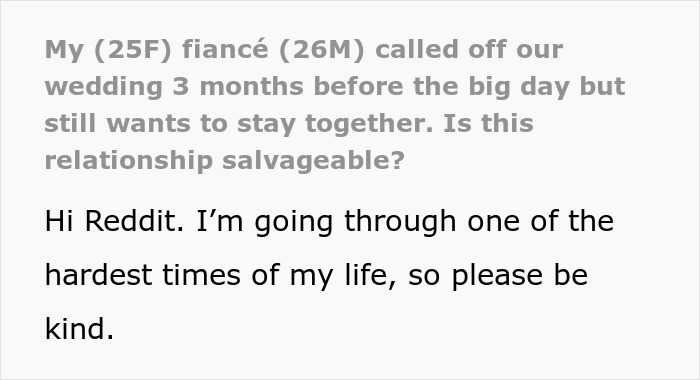 Momma’s Boy Calls Off Wedding, Leaves Fiancée Emotionally Exhausted By Trying To Work Things Out Momma’s Boy Calls Off Wedding, Leaves Fiancée Emotionally Exhausted By Trying To Work Things Out
