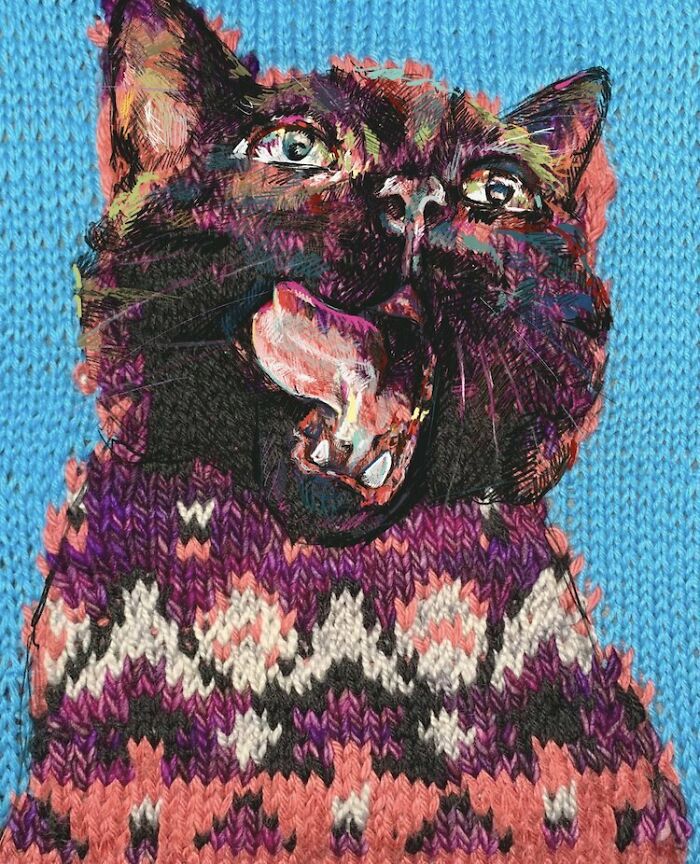 Artist Blends Traditional Knitting With Modern Art To Create Stunning Portraits (33 Pics)
