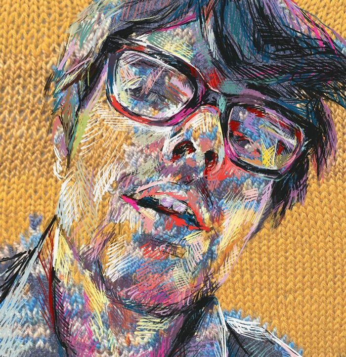 Artist Blends Traditional Knitting With Modern Art To Create Stunning Portraits (33 Pics)
