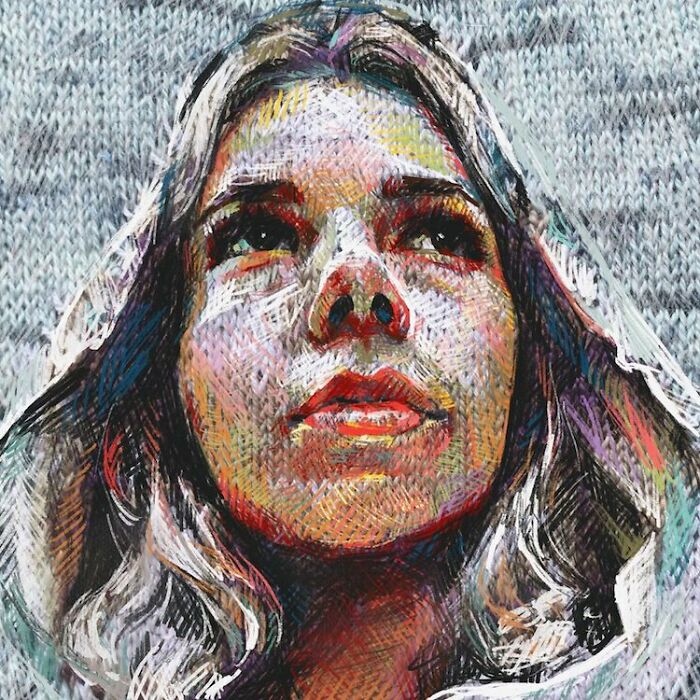 Artist Blends Traditional Knitting With Modern Art To Create Stunning Portraits (33 Pics)