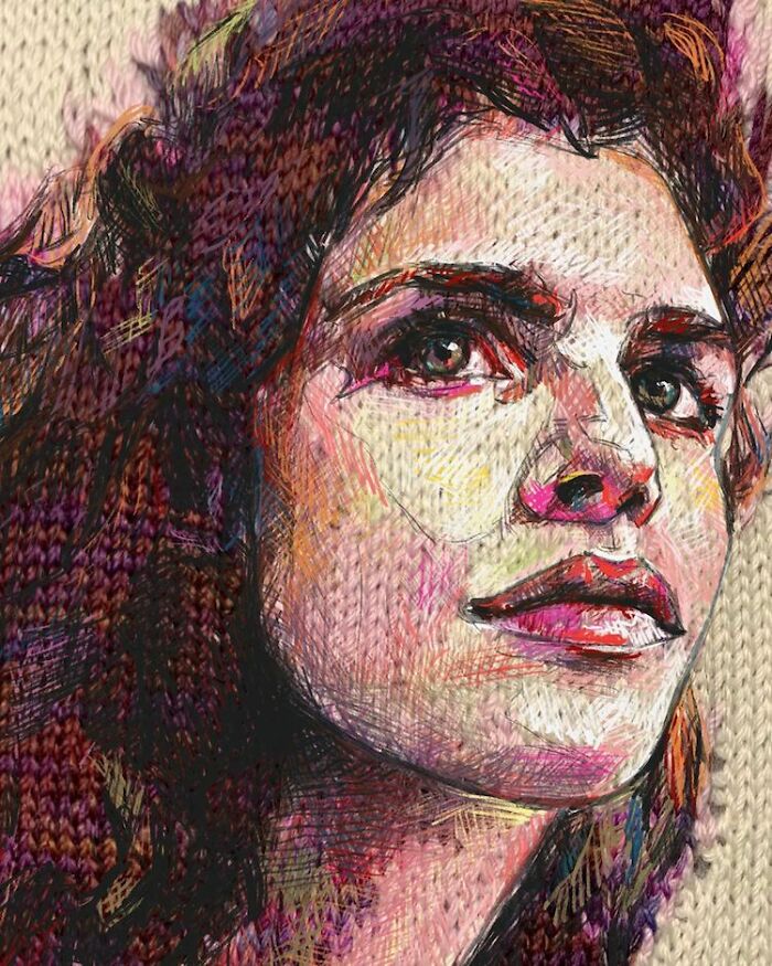 Artist Blends Traditional Knitting With Modern Art To Create Stunning Portraits (33 Pics)
