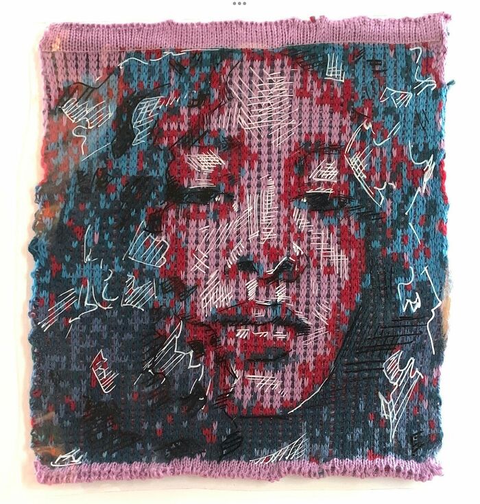 Artist Blends Traditional Knitting With Modern Art To Create Stunning Portraits (33 Pics)
