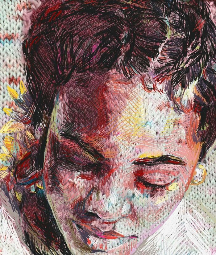 Artist Blends Traditional Knitting With Modern Art To Create Stunning Portraits (33 Pics)