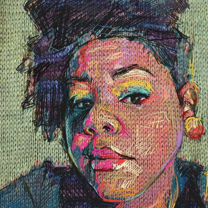 Artist Blends Traditional Knitting With Modern Art To Create Stunning Portraits (33 Pics)