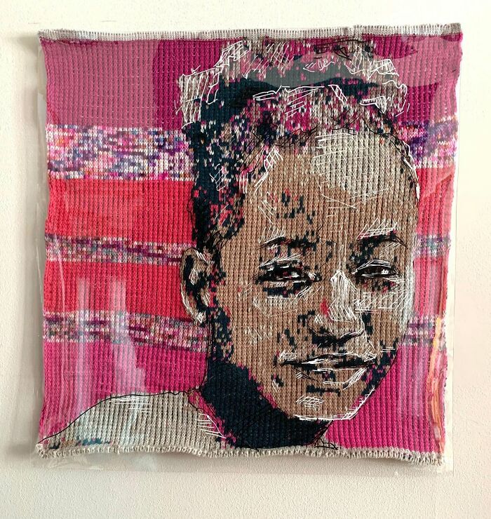 Artist Blends Traditional Knitting With Modern Art To Create Stunning Portraits (33 Pics)