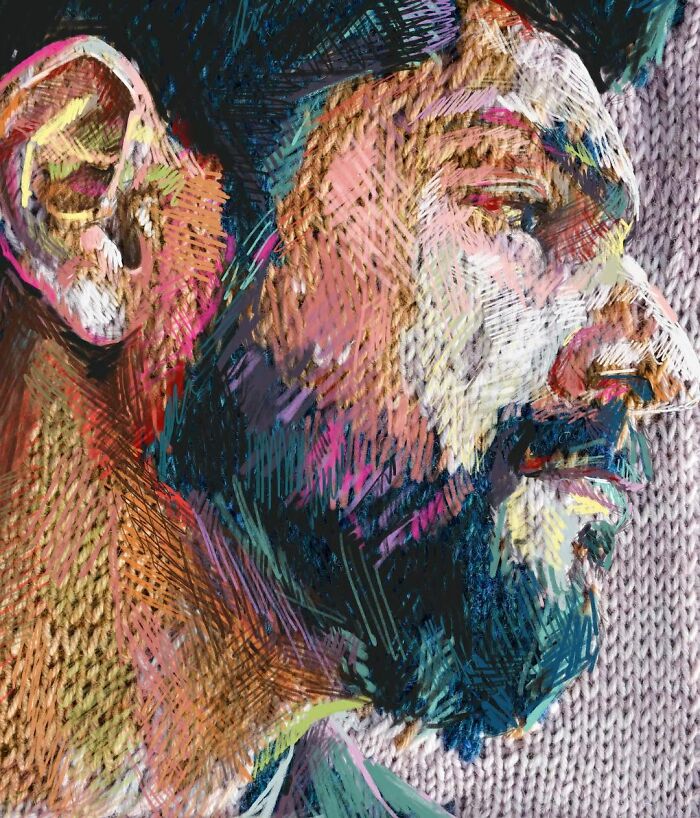 Artist Blends Traditional Knitting With Modern Art To Create Stunning Portraits (33 Pics)