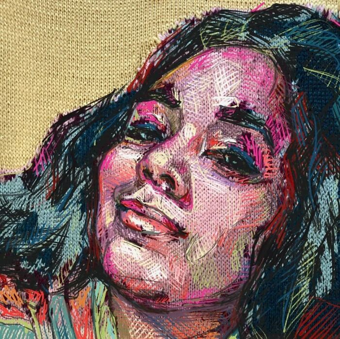 Artist Blends Traditional Knitting With Modern Art To Create Stunning Portraits (33 Pics)