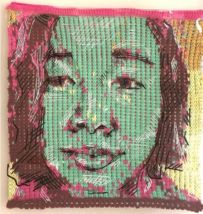 Artist Blends Traditional Knitting With Modern Art To Create Stunning Portraits (33 Pics)
