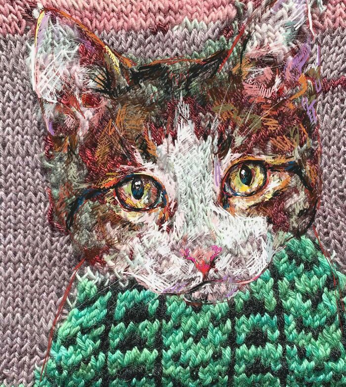 Artist Blends Traditional Knitting With Modern Art To Create Stunning Portraits (33 Pics)