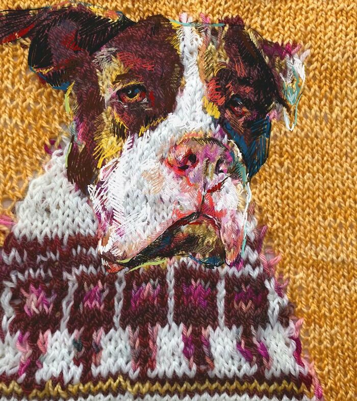 Artist Blends Traditional Knitting With Modern Art To Create Stunning Portraits (33 Pics)