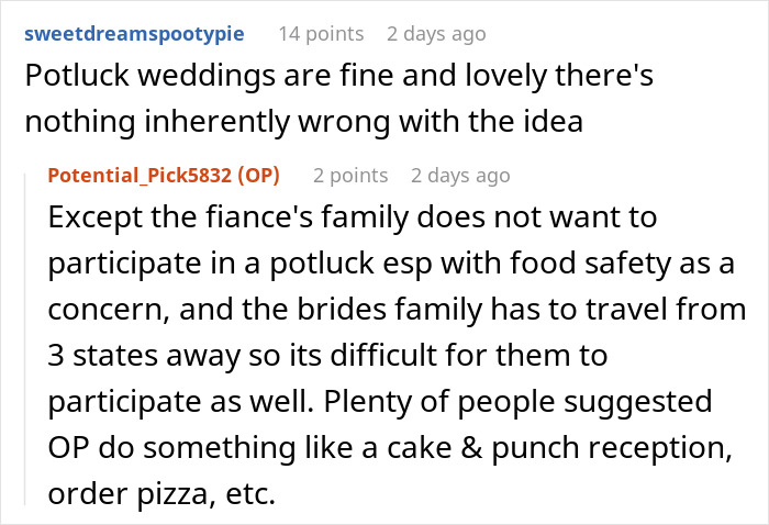 People Are Discussing Bride’s Idea Of A Potluck Wedding And It’s Pretty Triggering For Some People Are Discussing Bride’s Idea Of A Potluck Wedding And It’s Pretty Triggering For Some