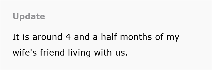40YO Woman Prioritizes 24YO Friend’s Comfort Over Hubby, Lets Her Stay In Their House Indefinitely