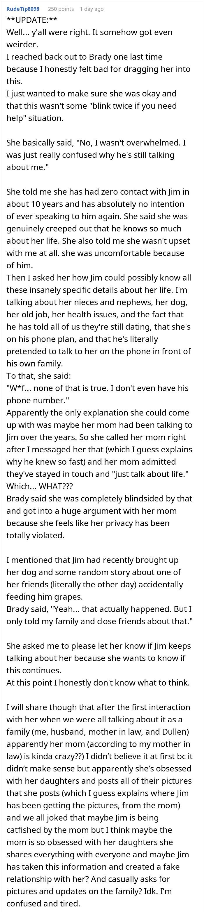 Guy’s “GF” Claims She Hasn’t Even Spoken To Him For 10 Years, Yet He Knows Every Detail About Her