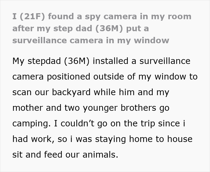 Stepdad Plants Spy Cam In 21YO’s Room, She’s Devastated As Mom Still Stays With The Guy