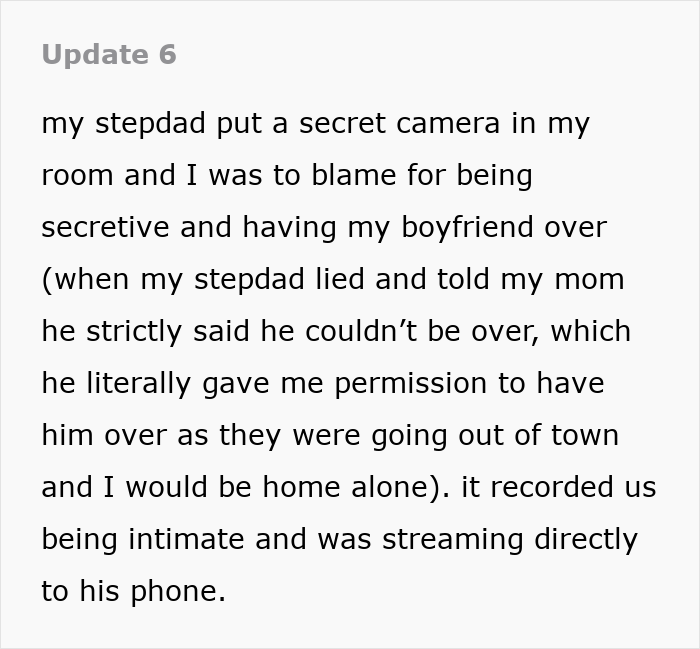 Stepdad Plants Spy Cam In 21YO’s Room, She’s Devastated As Mom Still Stays With The Guy
