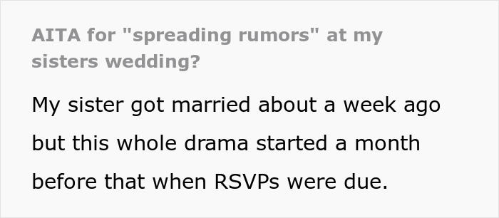 Bride Keeps Bridesmaid&rsquo;s BF Off The Wedding Guest List, Accuses Sister Of Spreading Rumors Later