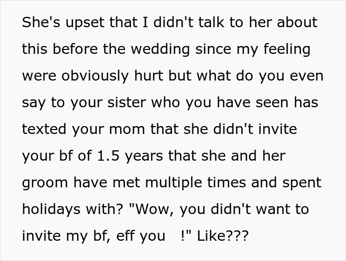 Bride Keeps Bridesmaid&rsquo;s BF Off The Wedding Guest List, Accuses Sister Of Spreading Rumors Later
