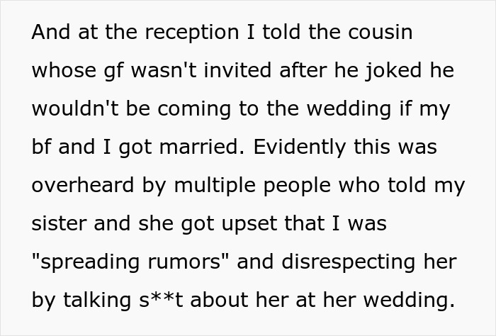 Bride Keeps Bridesmaid&rsquo;s BF Off The Wedding Guest List, Accuses Sister Of Spreading Rumors Later