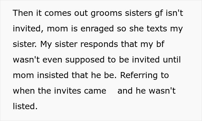 Bride Keeps Bridesmaid&rsquo;s BF Off The Wedding Guest List, Accuses Sister Of Spreading Rumors Later