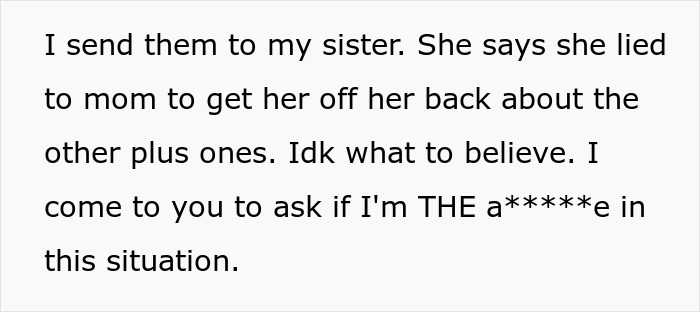 Bride Keeps Bridesmaid&rsquo;s BF Off The Wedding Guest List, Accuses Sister Of Spreading Rumors Later