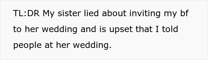 Bride Keeps Bridesmaid&rsquo;s BF Off The Wedding Guest List, Accuses Sister Of Spreading Rumors Later